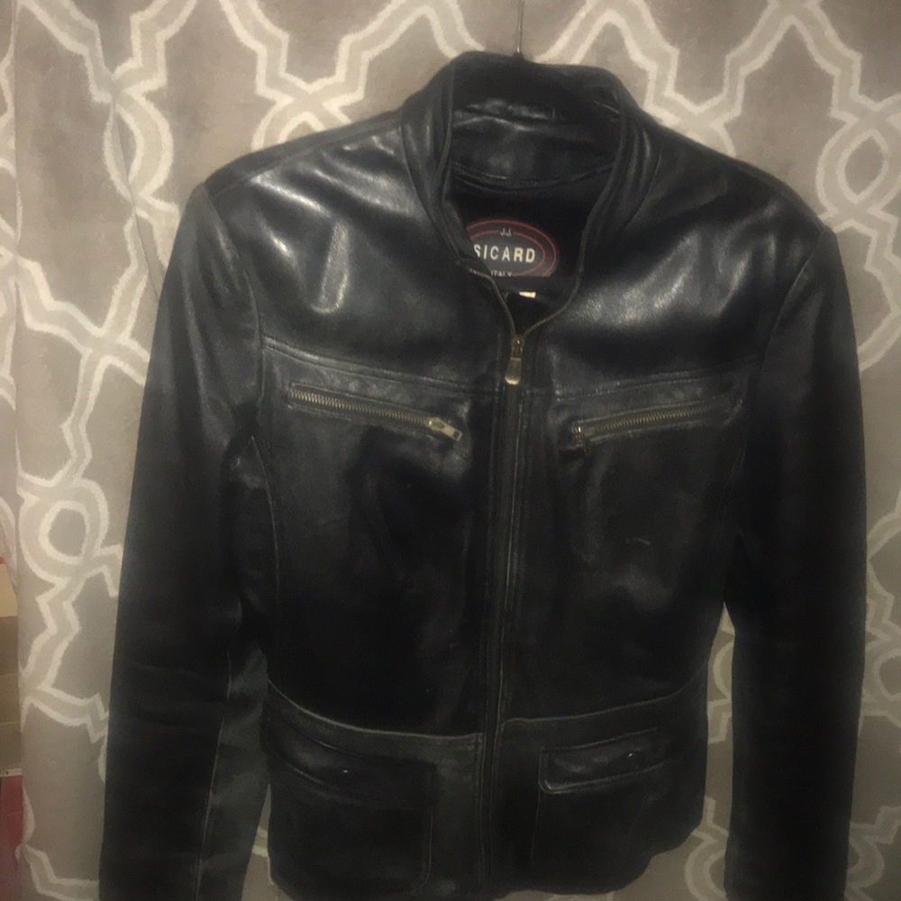 Leather lined moto jacket